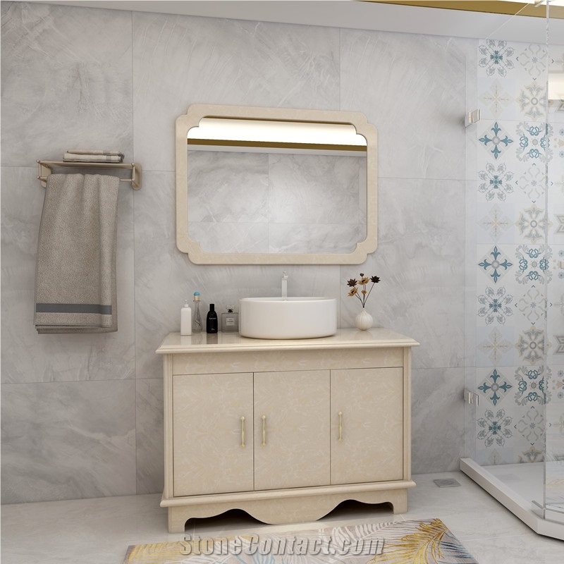 White Color Artificial Marble Vanity Top
