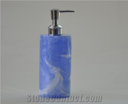 Blue Artificial Onyx Bathroom Set Bath Accessories