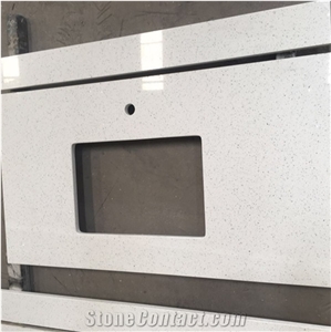 Crystal White Quartz Kitchen Bar Top