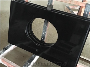Pure White Black Quartz Bathroom Tops