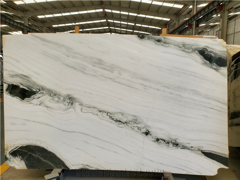 China Panda White Marble Polished Slab Floor Tile