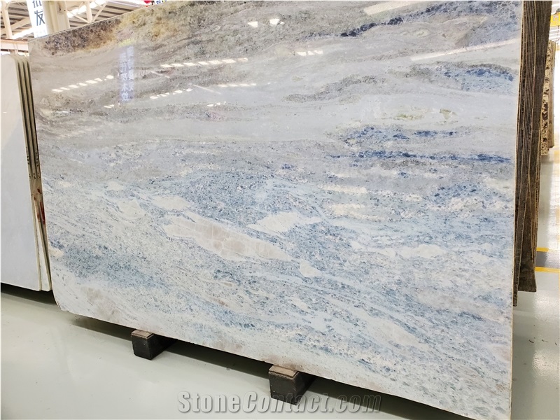 Crystal Blue Marble Slab Brazil Luxury Home Decor