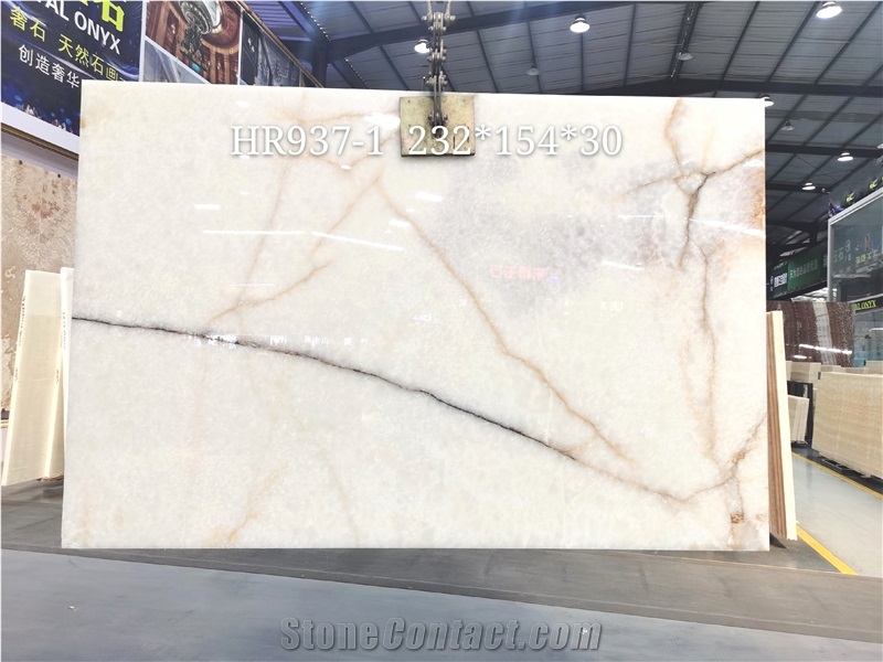 High Quality Transparent White Onyx Slab Wall Tile