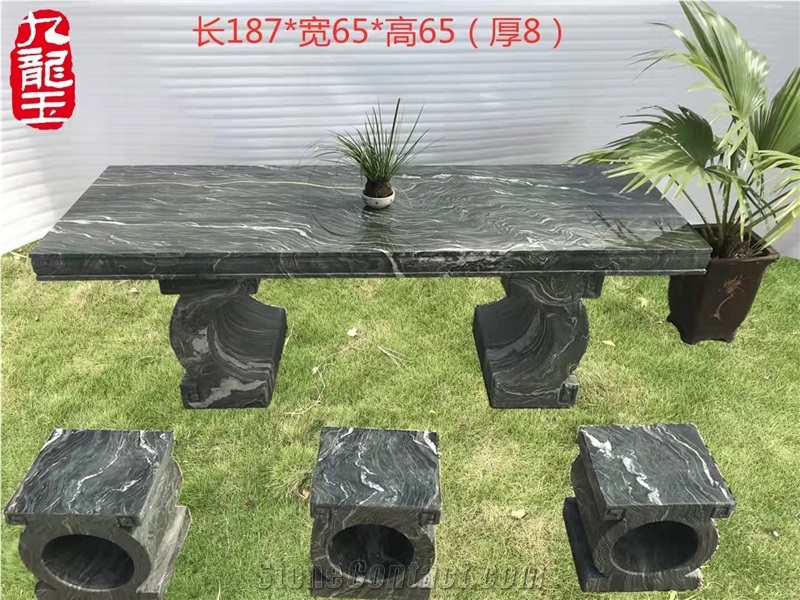 Kowloon Jade Marble China Green Marble Outdoor Bench
