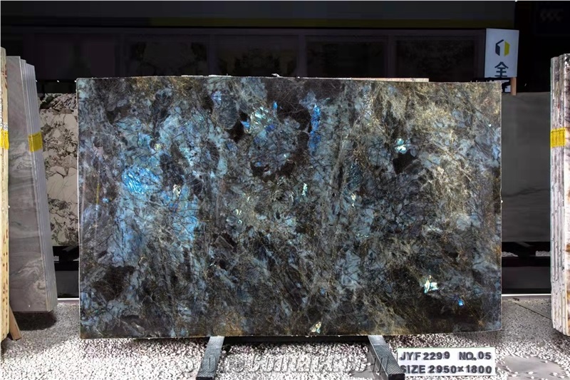 Madagascar Blue Lemurian Labradorite Granite Slab