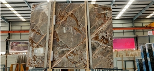 Natural Gold Fusion Brown Marble Slab Floor Tile