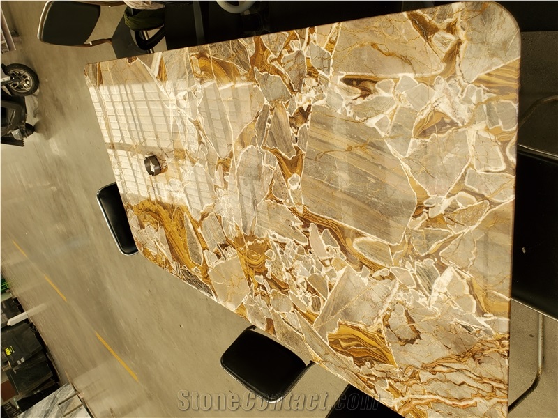 Natural Gold Fusion Brown Marble Slab Floor Tile