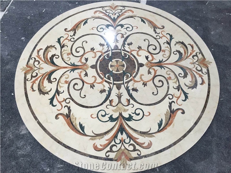 Natural Marble Decorative Flooring Round Medallion
