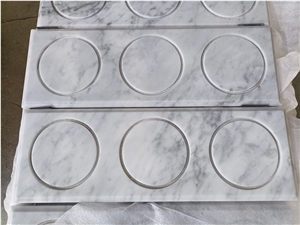 Natural White Marble Plate Candle Holder Jewelry Display