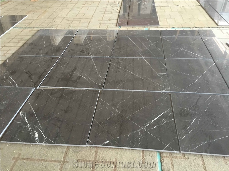 Pietra Grey Marble Polished Slab Wall Tile