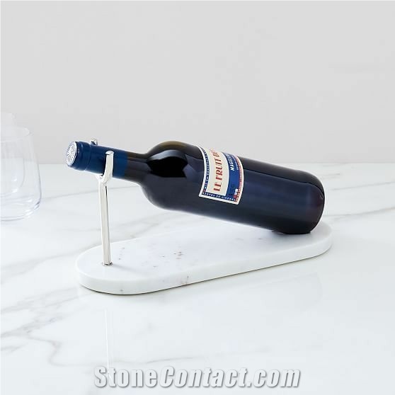 Wine Holder White Marble For Kitchen Decor Marble Accessory