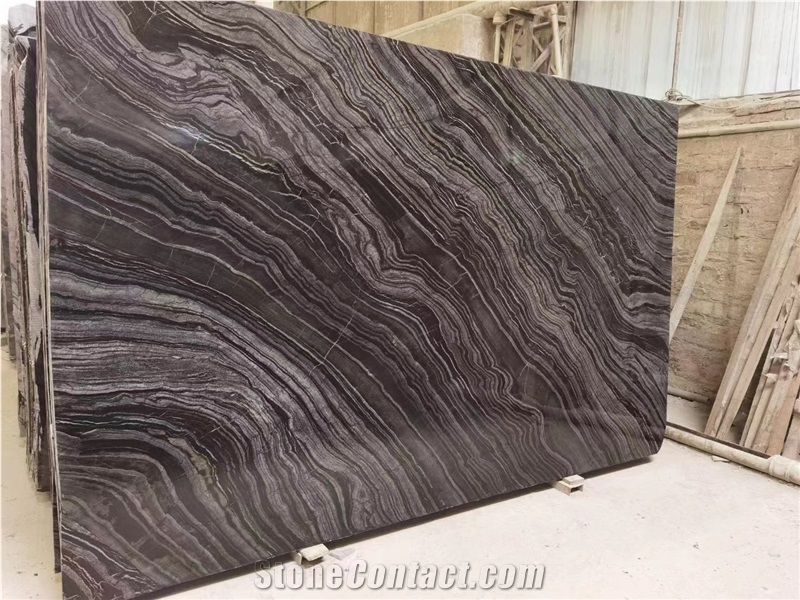 Chinese Absolutely Black Wood Vein Marble Kitchen Countertops
