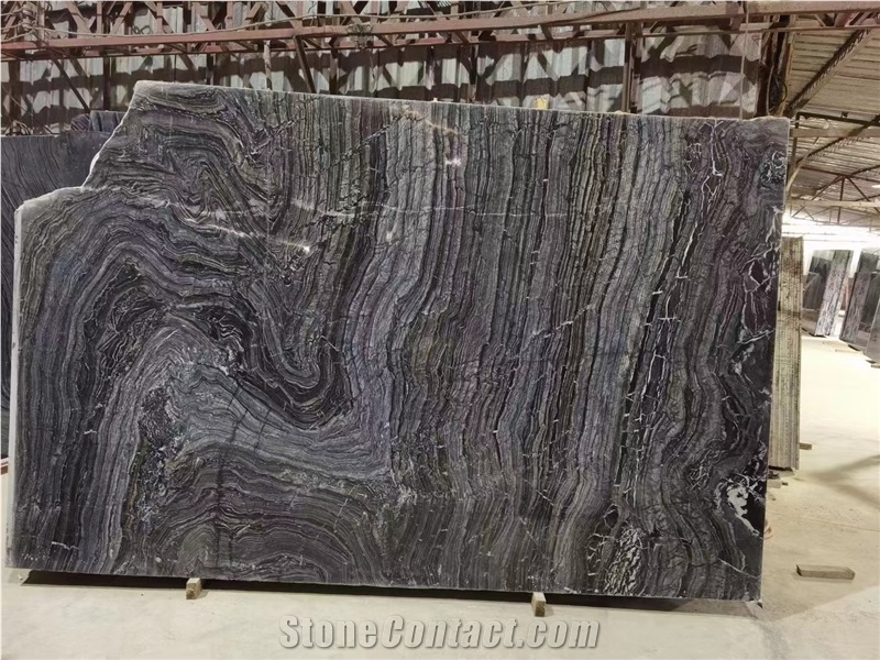 Chinese Absolutely Black Wood Vein Marble Kitchen Countertops