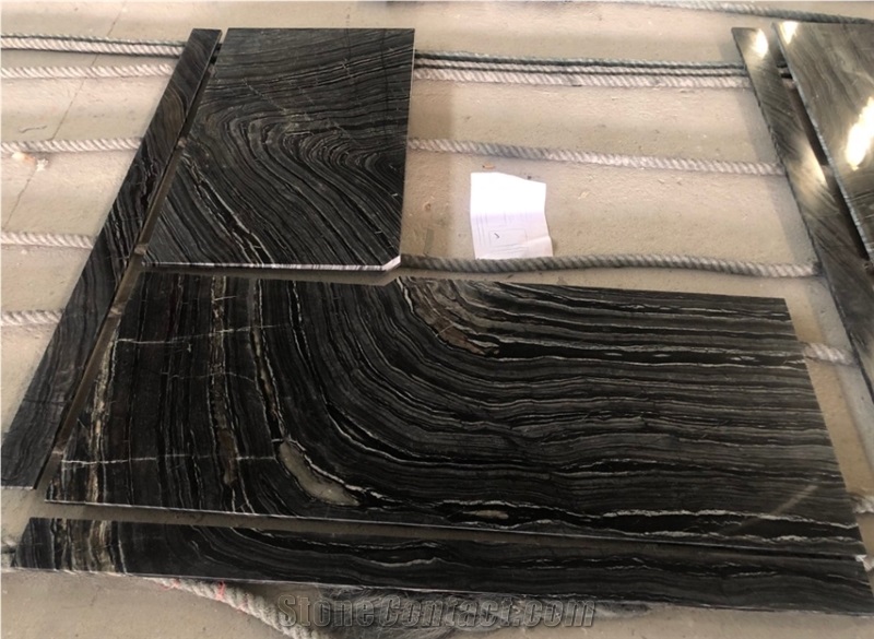 Chinese Absolutely Black Zebra Wood Vein Marble