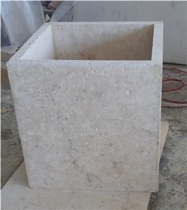 Coral Stone Plant Pots, White Coral Stone Flower Pots
