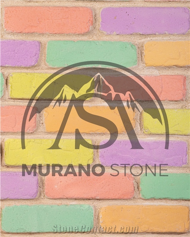 Murano Bricks Rainbow Flat Stone Veneer