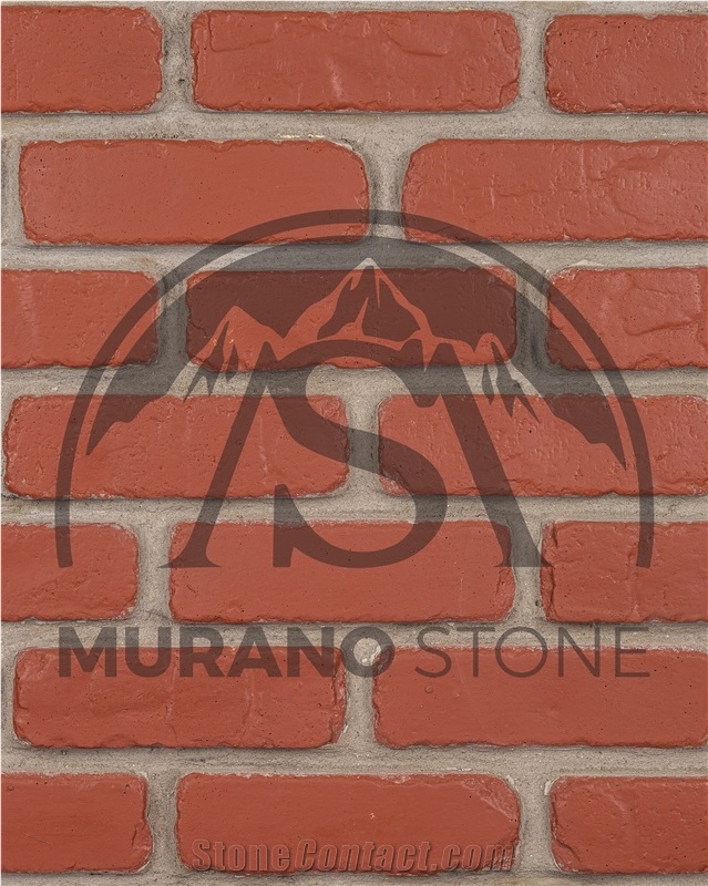 Murano Bricks Red Flat Stone Veneer