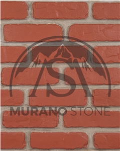 Murano Bricks Red Flat Stone Veneer