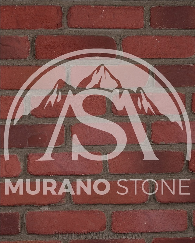 Murano Bricks Rustic Red Flat Stone Veneer