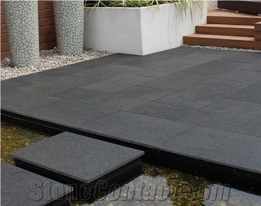 Jet Black Granite Tiles, Slabs