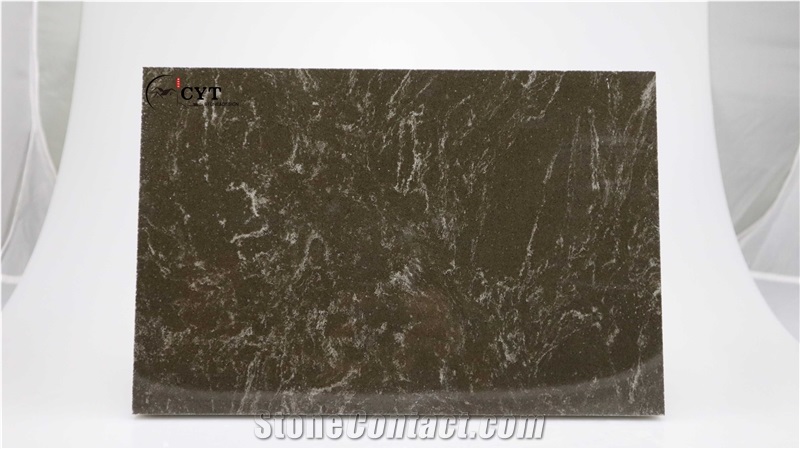 Korea Brown Engineered Marble Stone Slab For Wall Floor