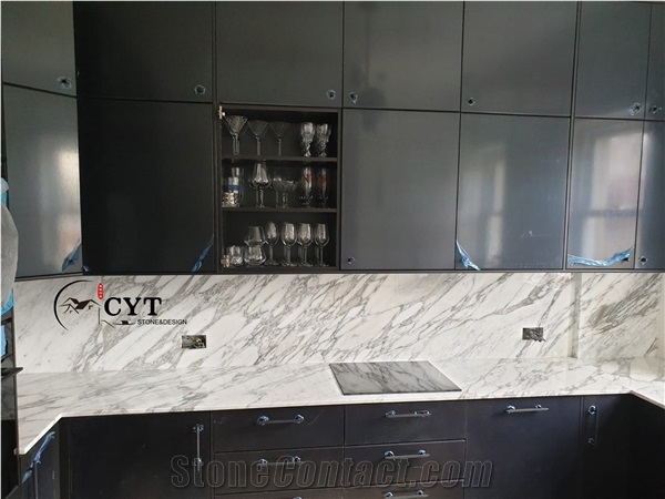 Marble French Pattern Slab Marble Kitchen Wall Tile