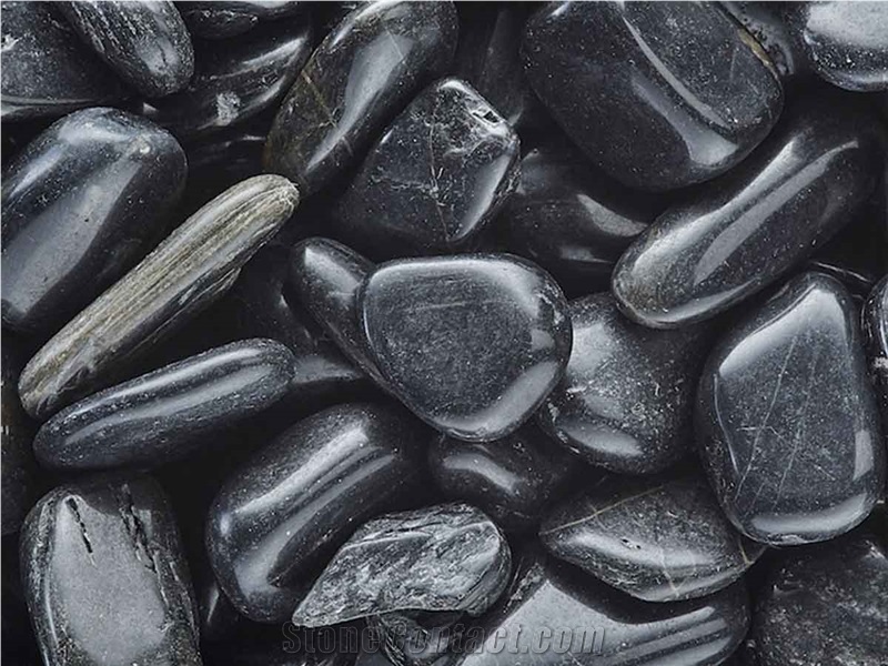 Black Polished Pebbles 1"- 2"