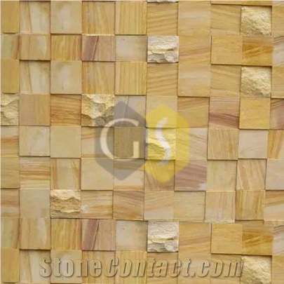 Kotah Yellow Sandstone Mosaic Wall Tiles
