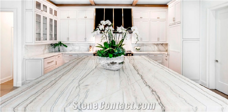 Cuarcita Macaubas White Quartzite Kitchen Countertop