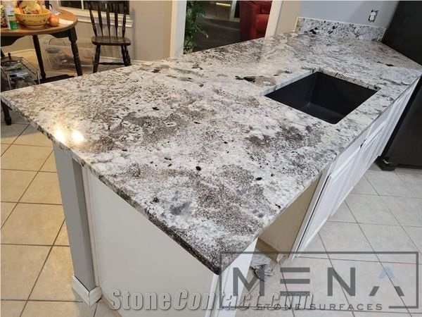 Aspen White Granite Kitchen Countertop, Kitchen Island Top