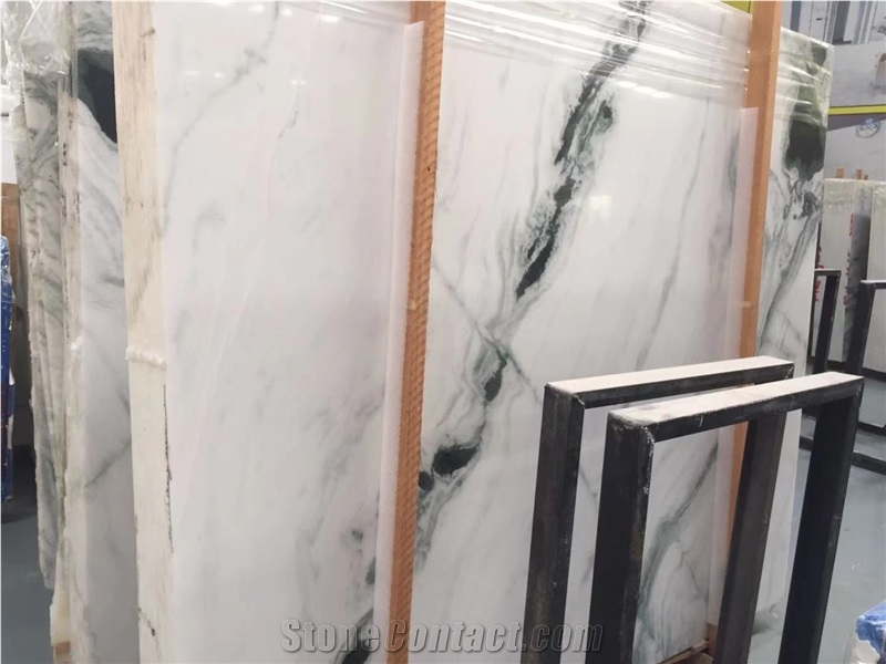China Marble Panda White Slab Tile Project