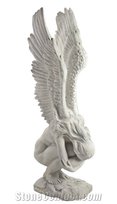 Angle Statue Sculpture Marble Full Hand Carved Life Size