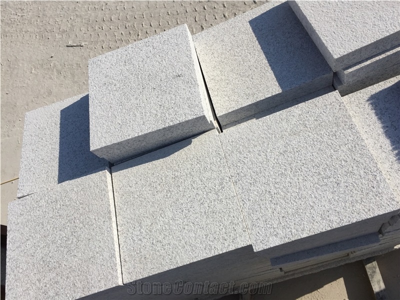 Bushhammered Shandong White Tiles Chinese Price Granite Tile