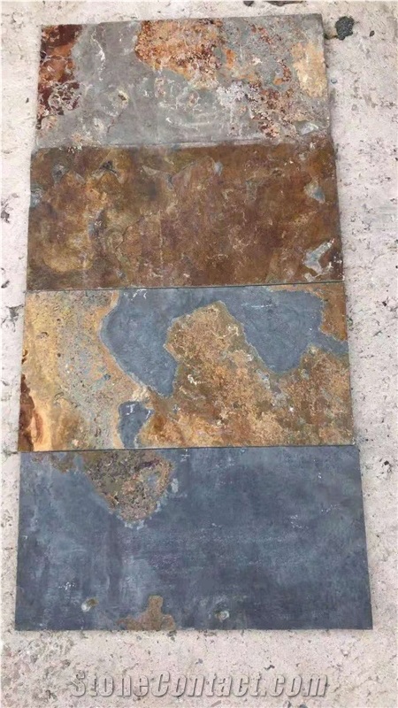 Chinese Rusty Brown Slate Flooring Tiles