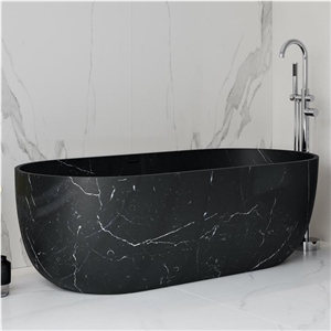 Custom High Quality Black Marquina Marble Bathtub