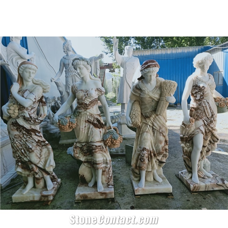Custom  Natural Stone Carved  Angel Sculpture Garden Statue