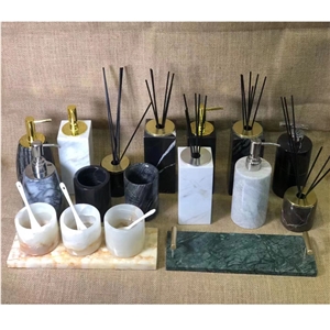 Custom Natural Stone Marble Bathroom Accessories Set