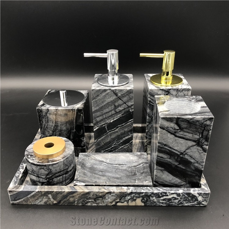 Custom Natural Stone Marble Bathroom Accessories Set