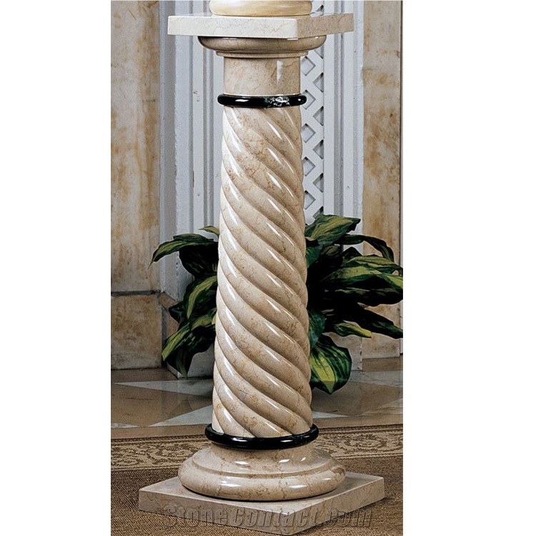 Customized Luxury Natural Portoro Black  Marble Column