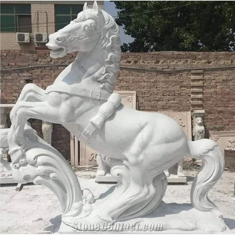 Factory Wholesale  White Marble Horse Sculpture
