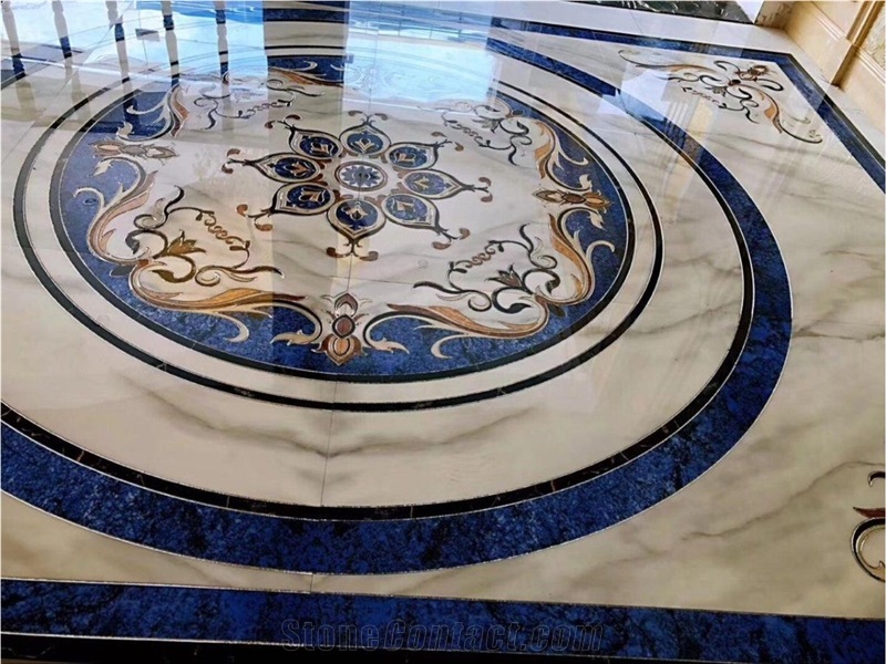 Marble Stone Waterjet Medallions Pattern For Hotel Lobby