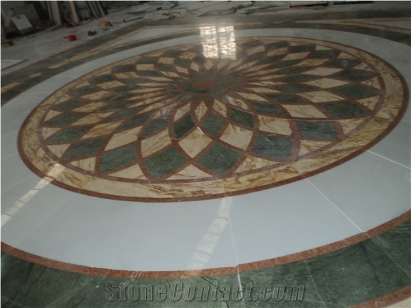 Marble Water Jet Medallions Inlay Tiles Factory