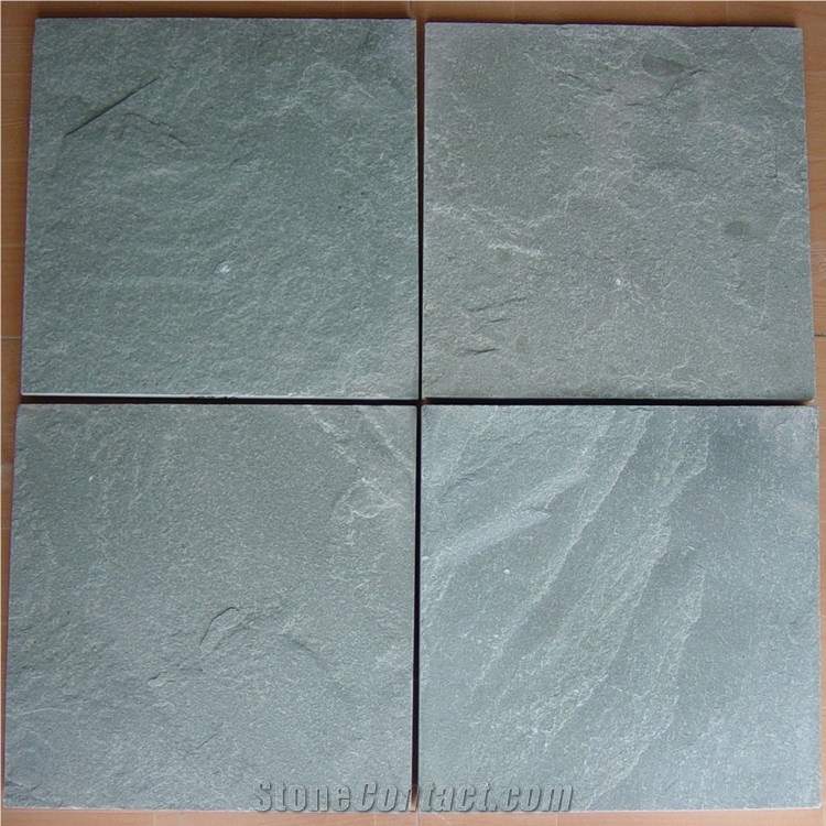 Natural Green Slate Bathroom Floor Tiles