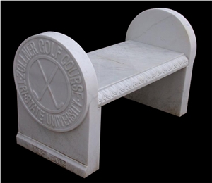 Outdoor Garden White Marble Bench Long Chair