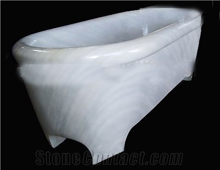 White Stone Bathtub For Hotel Bathroom