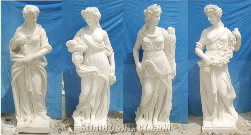 Wholesale Natural White Marble Lady Statue Girl Sculpture
