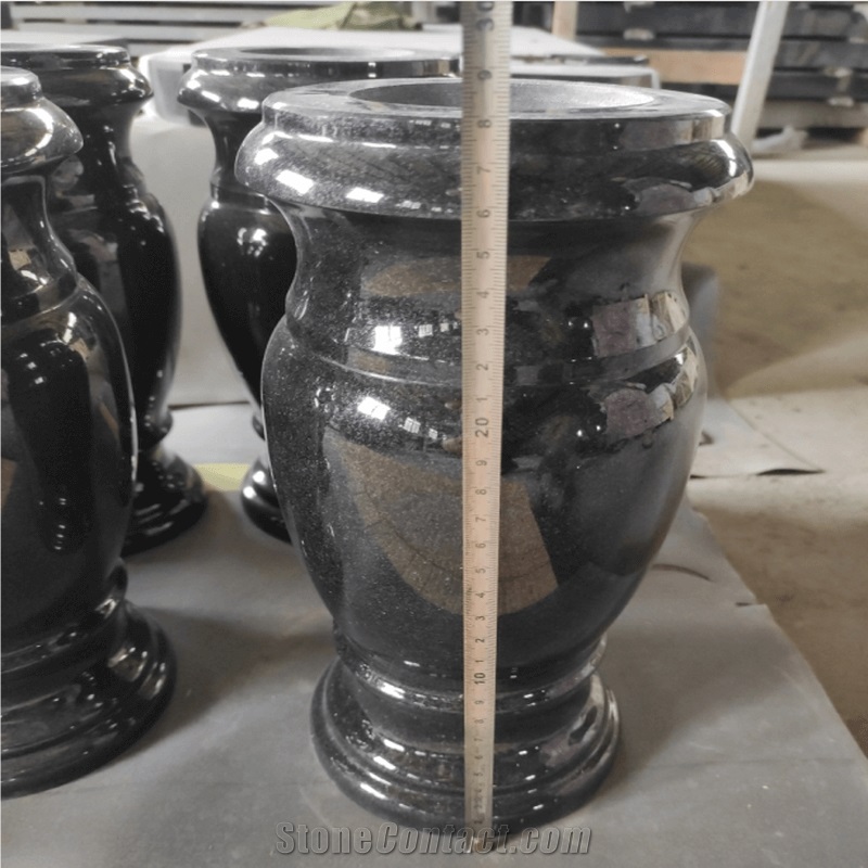 Absolute Black Granite Flower Vases Memorial