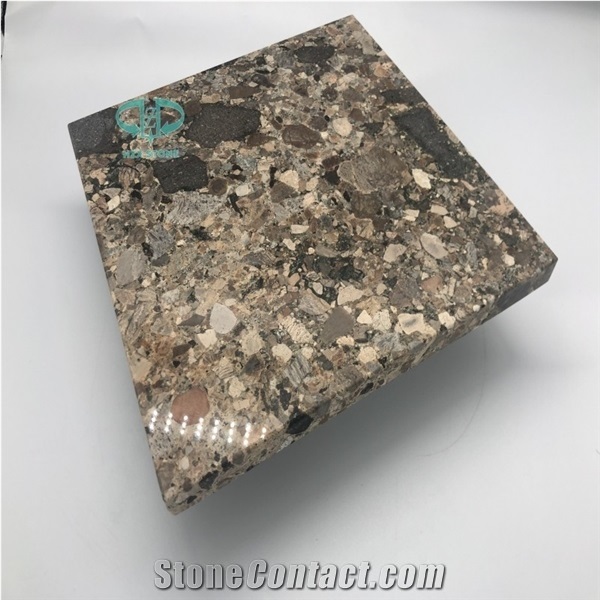 China Cafe Melange Brown Marble Slab Flooring Tiles