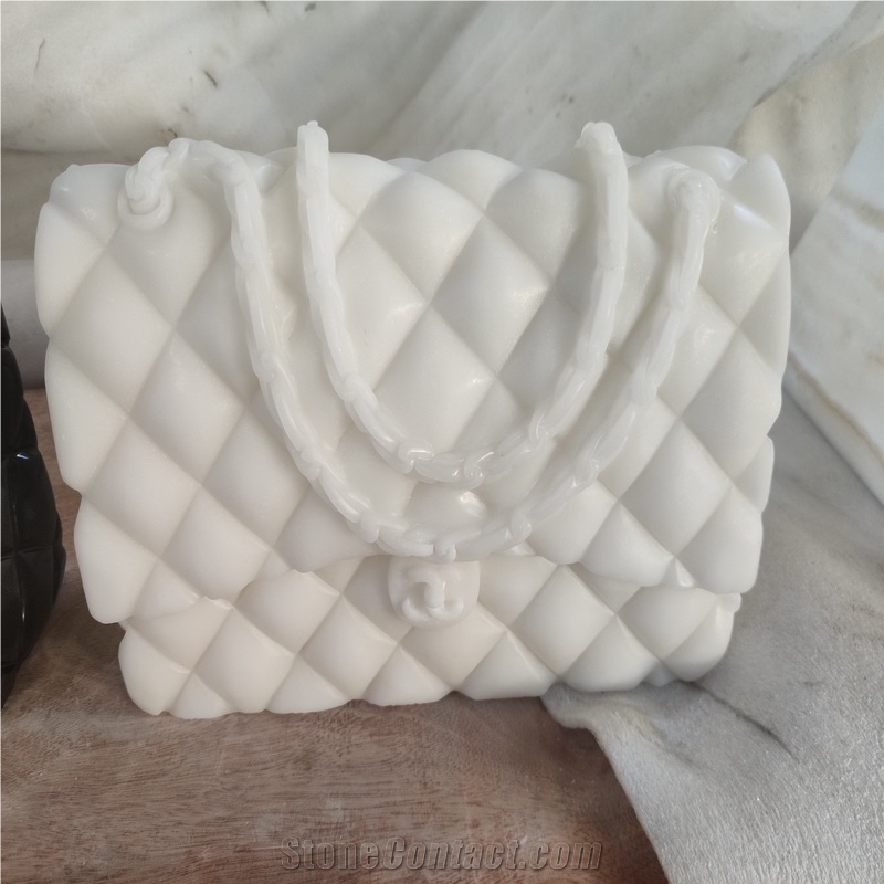 China Hanbai White Pure White Plain Chanel Stone Marble Bags from China 