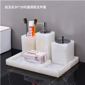 White Onyx Bathroom Accessories